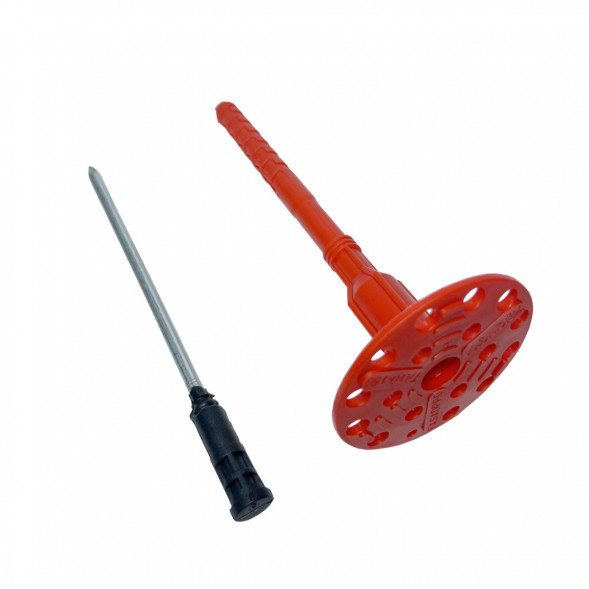 Дюбель для теплоизоляции FasadPro тарельчатый со стальным гвоздем и термоголовкой, 10 мм х 220 мм