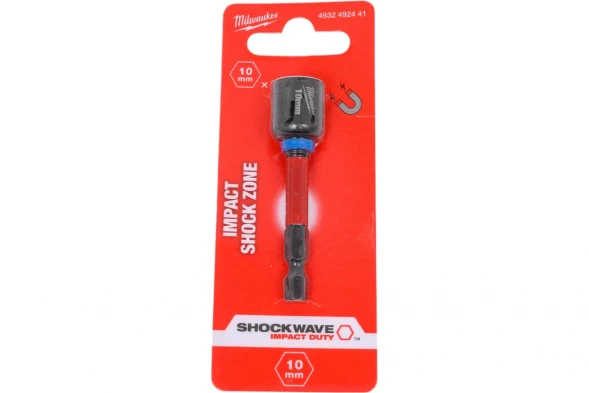 Насадка магнитная торцевая Milwaukee SHOCKWAVE c хвостовиком 1/4&amp;quot; Hex, 10x65 мм