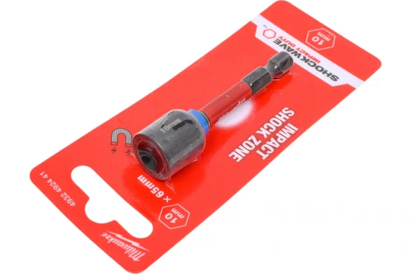 Насадка магнитная торцевая Milwaukee SHOCKWAVE c хвостовиком 1/4&amp;quot; Hex, 10x65 мм