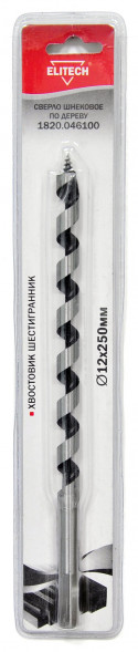 Сверло по дереву (12х250 мм) Elitech 1820.046100