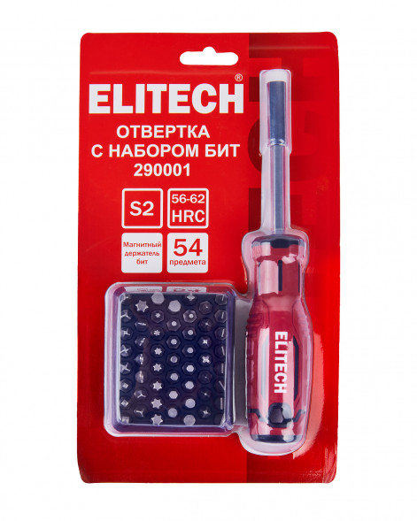 Отвертка и набор бит Elitech 290001 
