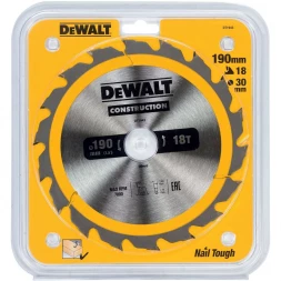 Диск пильный по дереву DEWALT CONSTRUCTION DT1943, 190х30х1.7 мм 