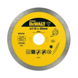 Диск алмазный сплошной по керамике DEWALT EXTREME DT3715, для плиткореза DWC410, 110 x 20