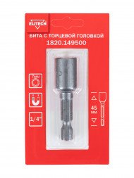 Бита торцевая головка 7 мм, 45 мм ELITECH 1820.149500
