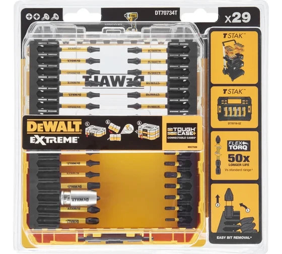 Набор бит и насадок 29 шт FLEXTORQ DEWALT DT70734T