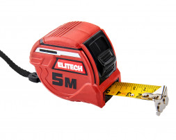 Рулетка Elitech 310302, 5 м, 25 мм, магнитный зацеп, автостоп, утолщенное полотно