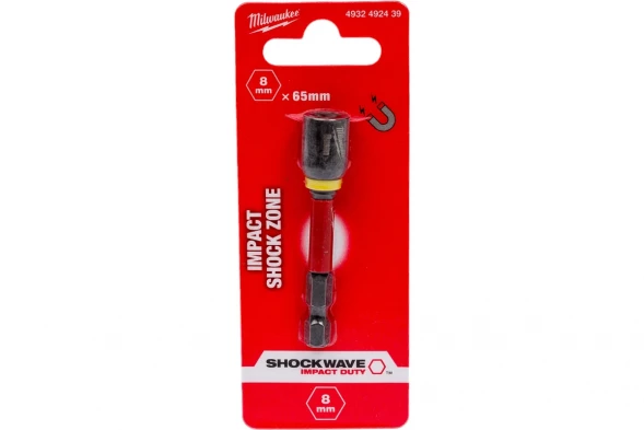 Насадка магнитная торцевая Milwaukee SHOCKWAVE c хвостовиком 1/4&amp;quot; Hex, 8x65 мм 