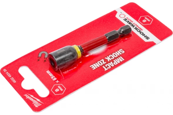 Насадка магнитная торцевая Milwaukee SHOCKWAVE c хвостовиком 1/4&amp;quot; Hex, 8x65 мм 