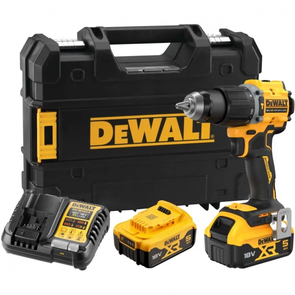 Ударная дрель-шуруповерт DEWALT DCD799P2T, 18 В, 1650 об/мин, 28050 уд/мин, с 2 АКБ 5 Ач и ЗУ, в кейсе TSTAK (DCD799P2T-QW)