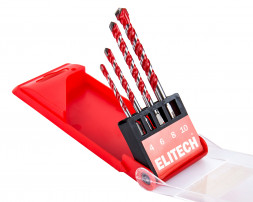 Набор сверл универсальных Multi Construction 4, 6, 8, 10 мм Elitech 1820.172000