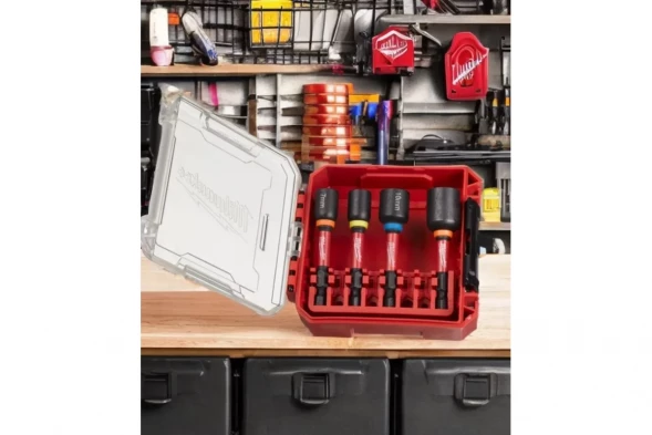 Насадки магнитные торцевые Milwaukee SHOCKWAVE 1/4&amp;quot;HEX, набор 4 шт, 7/8/10/13 мм GEN II 