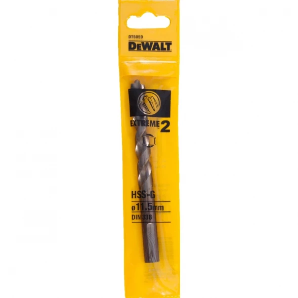 Сверло по металлу DEWALT EXTREME 2 DT5059, HSS-G, 11.5x142 x91 мм (DT5059-QZ)