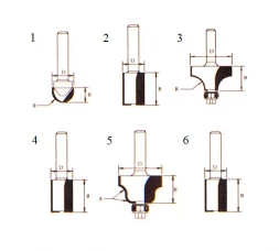 Набор фрез (6 шт.; хвостовик 8 мм) Makita D-53540
