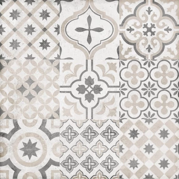 Керамогранит LB CERAMICS Цемент стайл, многоцветный орнамент (7246-0005), 45x45 