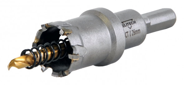 Коронка твердосплавная по металлу 26 мм, в сборе Elitech 1820.138500