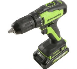 Дрель-шуруповерт аккумуляторная Greenworks GD24DD35K2, 24V, c 1хАКБ 2 А.ч и ЗУ в кейсе