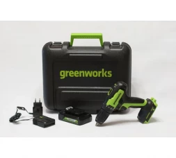 Дрель-шуруповерт аккумуляторная Greenworks GD24DD35K2, 24V, c 1хАКБ 2 А.ч и ЗУ в кейсе