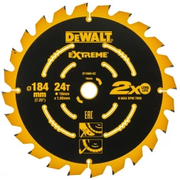 Диск пильный по дереву DEWALT EXTREME DT1669 184х16х1.6 мм 