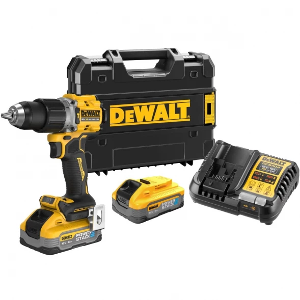 Ударная дрель-шуруповерт DEWALT DCD805H2T, 18 В, 2000 об/мин, 34000 уд/мин, с 2 АКБ 5 Ач и ЗУ, в кейсе TSTAK (DCD805H2T-QW)