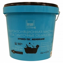Гидроизоляционная мастика под плиточной облицовки Bergauf Hydro-tec membrane ЛЕТО/ЗИМА, 4 кг 