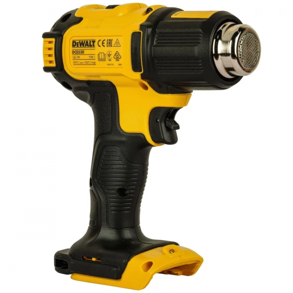  Пистолет горячего воздуха аккумуляторный DEWALT DCE530N, 18 В, 530°С, 190 л/мин, без АКБ и ЗУ 