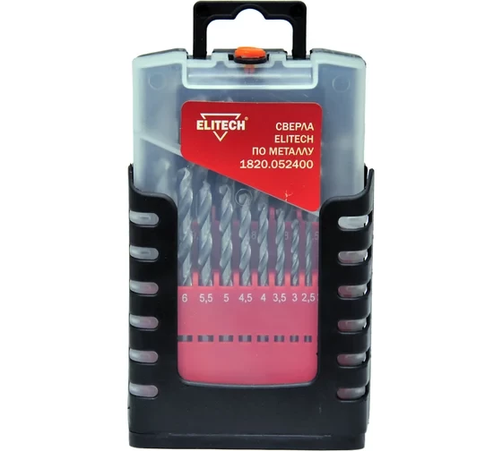 Набор сверл по металлу HSS-G (19 шт; 1-10 мм) Elitech 1820.052400