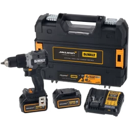 Ударная дрель-шуруповерт DEWALT McLaren Limited Edition DCD85MM2T, 18 В, 2000 об/мин, с 2 АКБ 4 Ач и ЗУ, в кейсе TSTAK (DCD85MM2T-QW)