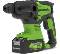 Перфоратор аккумуляторный бесщеточный Greenworks GD24SDS2K4 2 ДЖ, 24V, c 1хАКБ 4 А.ч и ЗУ в сумке