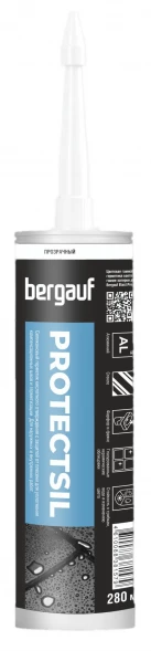  Затирка-герметик Bergauf Protectsil, прозрачный, 280 мл