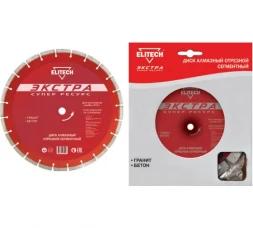 Диск алмазный сегментный по граниту и бетону (350х25.4 мм) ELITECH 1110.008200