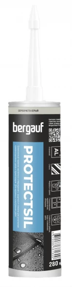  Затирка-герметик Bergauf Protectsil, серебристо-серый, 280 мл