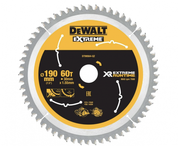 Пильный диск DEWALT DT99564 EXTREME RUNTIME, 190x30 мм, 60Z (DT99564-QZ)