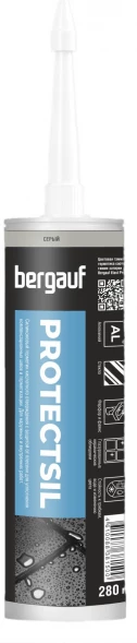  Затирка-герметик Bergauf Protectsil, серый, 280 мл