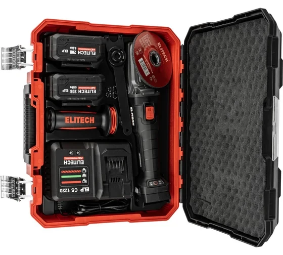Шлифмашина угловая аккумуляторная удлиненная Elitech CAG 2012DSL (E2213.075.02)
