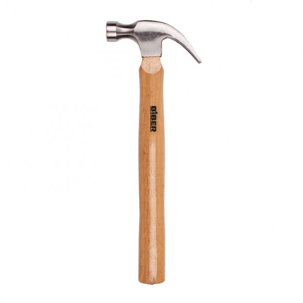 Молоток-гвоздодер Biber 85381 Премиум кованый боек 0,6 кг