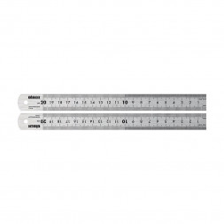Линейка Biber 40162 300 мм нержавеющая сталь, двухсторонняя шкала