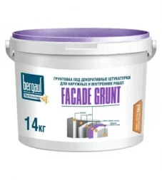 Грунтовка под декоративные штукатурки для наружных и внутренних работ Bergauf Facade Grunt ЛЕТО/ЗИМА, 14 кг 