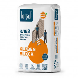 Клей для ячеистых блоков Bergauf Kleben Block, (25 кг) 