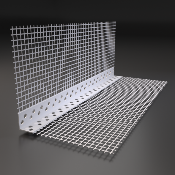 Профиль угловой ПВХ с армирующей сеткой FasadPro 10 см х 15 см 2,5 м