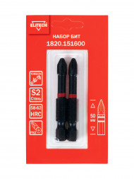 Биты ударные PH2 50 мм, 2 шт Elitech 1820.151600 