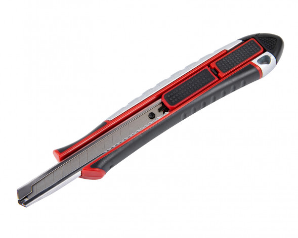 Нож строительный 9 мм, цинк и TPR покрытие Elitech 410401