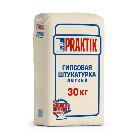 Штукатурка  гипсовая легкая Bergauf Praktik, 30 кг