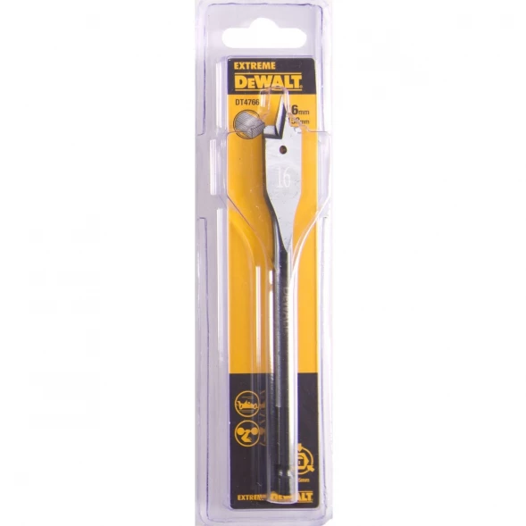 Сверло перьевое по дереву DEWALT DT4766 EXTREME IMPACT , 16x132x152 мм