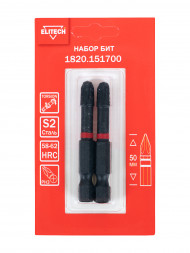 Биты ударные PH3, 50 мм, 2 шт ELITECH 1820.151700