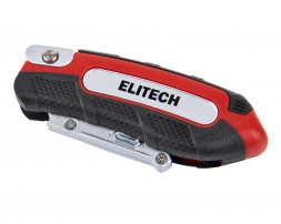 Нож строительный складной трапециевидное лезвие, 3 лезвия в комплекте, цинк и TPR покрытие, сталь SK5 Elitech 410501