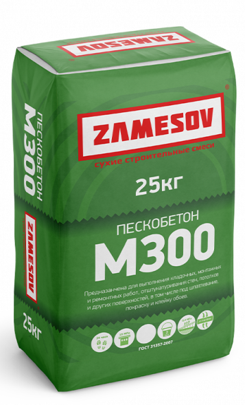 Смесь М300 Пескобетон ZAMESOV 25 кг.