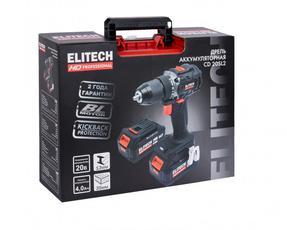 Дрель аккумуляторная Elitech HD CD 20SL2 (E2201.040.02) 