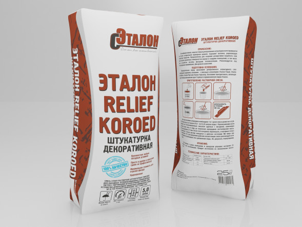 Штукатурка декоративная ЭТАЛОН «RELIEF KOROED», 25 кг