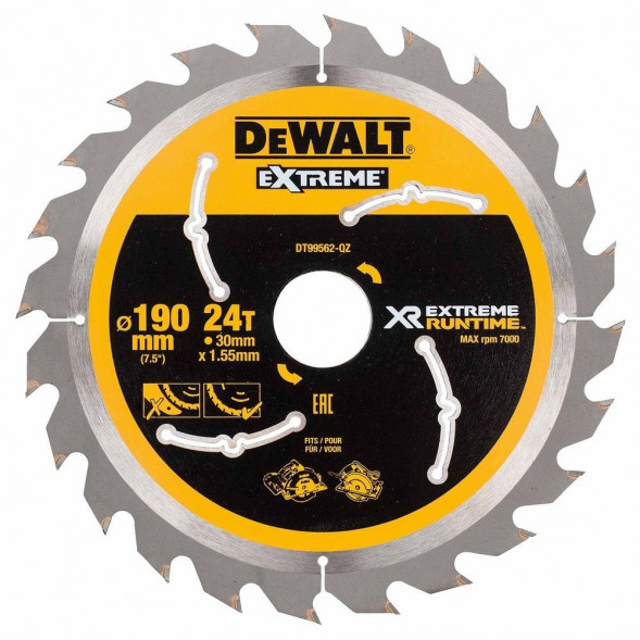 Пильный диск DEWALT EXTREME RUNTIME DT99562, 190/30 мм. (DT99562-QZ)