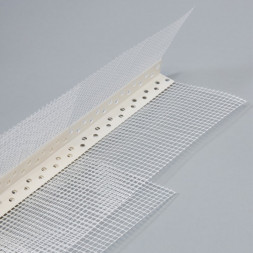 Профиль угловой ПВХ с армирующей сеткой FasadPro 10 см х 10 см 2,5 м